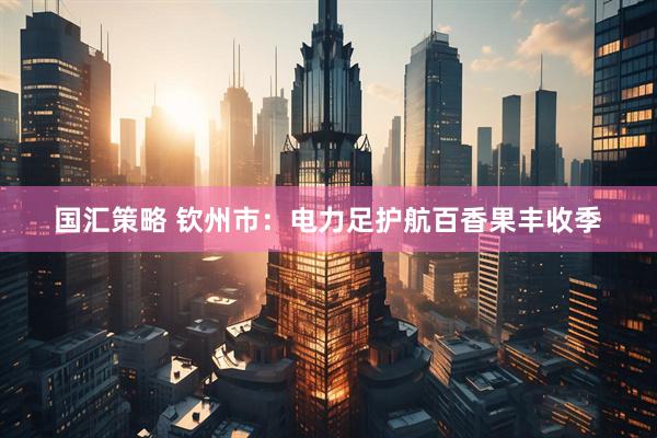 国汇策略 钦州市：电力足护航百香果丰收季